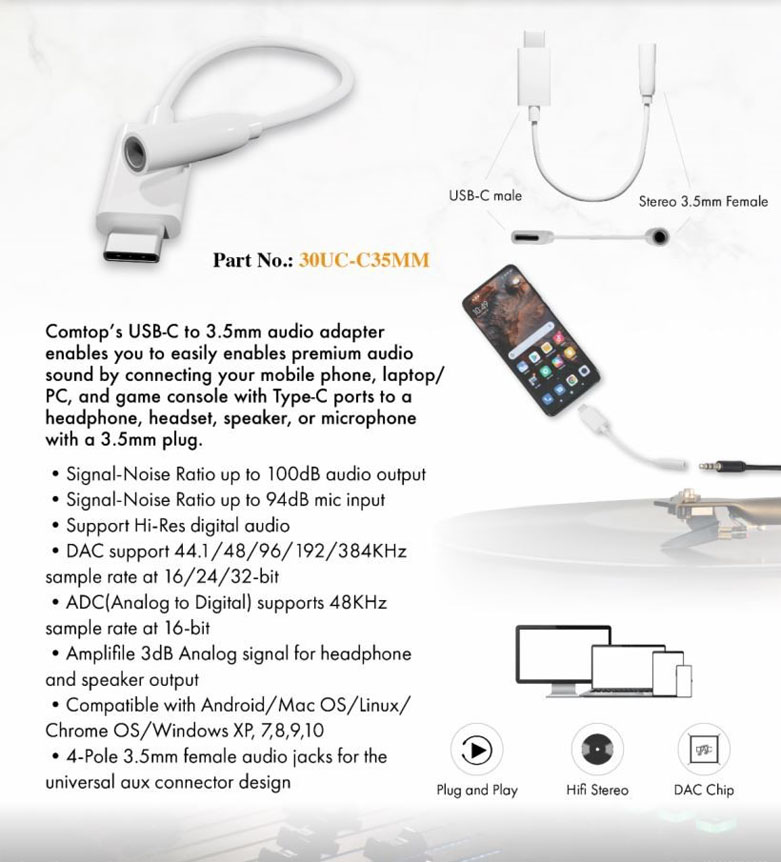 Nippon Labs 30UC-C35MM Audio Adapter cable